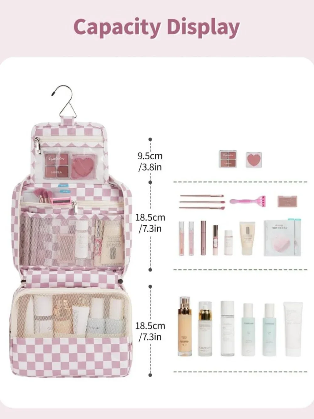 Compact Travel Toiletry Bag for Women | Makeup Organizer & Cosmetic Storage